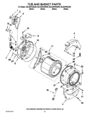 TUB AND BASKET PARTS Diagram and Parts List for MLG20PRAWW0  Maytag Washer Dryer Combo