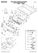 TOP AND CONSOLE PARTS Diagram and Parts List for MGD9700SB0  Maytag Dryer