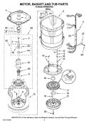 MOTOR, BASKET AND TUB PARTS Diagram and Parts List for MTW6400TQ0  Maytag Washer