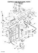 CONTROLS AND REAR PANEL PARTS Diagram and Parts List for 7MMSE1000TW0  Maytag Washer