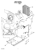 UNIT PARTS, OPTIONAL PARTS (NOT INCLUDED) Diagram and Parts List for JIM158XBCX0  Jenn-Air Ice Maker