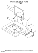 WASHER TOP AND LID PARTS Diagram and Parts List for MGT3800TW0  Maytag Washer Dryer Combo