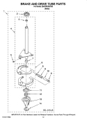 BRAKE AND DRIVE TUBE PARTS Diagram and Parts List for 2DATW4305TQ0  Admiral Washer