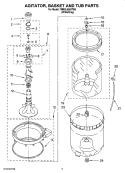 AGITATOR, BASKET AND TUB PARTS Diagram and Parts List for 7MMSL6955TW0  Maytag Washer