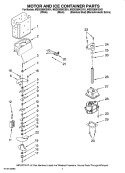 MOTOR AND ICE CONTAINER PARTS Diagram and Parts List for MSD2269KEW01  Maytag Refrigerator