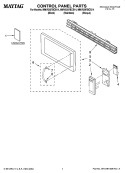 CONTROL PANEL PARTS Diagram and Parts List for MMV5207BCB14  Maytag Microwave