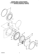 DOOR AND LATCH PARTS Diagram and Parts List for MHWZ600TB01  Maytag Washer