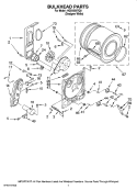 BULKHEAD PARTS, OPTIONAL PARTS (NOT INCLUDED) Diagram and Parts List for HGD4300TQ0  Magic Chef Dryer