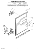 DOOR AND LATCH PARTS Diagram and Parts List for MDB9750BWW10  Maytag Dishwasher