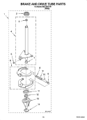 BRAKE AND DRIVE TUBE PARTS Diagram and Parts List for MGT3800TW1  Maytag Washer Dryer Combo