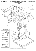 TOP AND CONSOLE PARTS Diagram and Parts List for 3ZMED5705TW1  Maytag Dryer