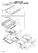 SHELF PARTS, OPTIONAL PARTS (NOT INCLUDED) Diagram and Parts List for MTB1854VRB01  Maytag Refrigerator