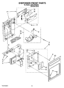DISPENSER FRONT PARTS Diagram and Parts List for JS48CXDBDB00  Jenn-Air Refrigerator