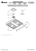 COOKTOP PARTS Diagram and Parts List for AGR5725RDB12  Amana Range