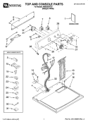 TOP AND CONSOLE PARTS Diagram and Parts List for MGD5630TQ1  Maytag Dryer