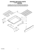 DRAWER AND RACK PARTS, OPTIONAL PARTS (NOT INCLUDED) Diagram and Parts List for AGR5725RDS16  Amana Range