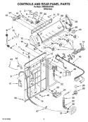 CONTROLS AND REAR PANEL PARTS Diagram and Parts List for 7MMMS0160VW0  Maytag Washer