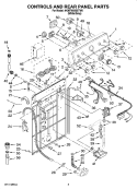 CONTROLS AND REAR PANEL PARTS Diagram and Parts List for 4KMTW5955TW0  Maytag Washer