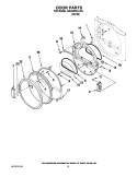 DOOR PARTS Diagram and Parts List for MDG25PDAXW0  Maytag Dryer