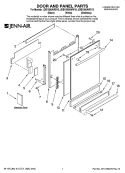 DOOR AND PANEL PARTS Diagram and Parts List for JDB1095AWB10  Jenn-Air Dishwasher