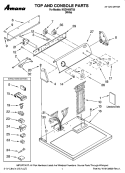 TOP AND CONSOLE PARTS Diagram and Parts List for NGD5400TQ0  Amana Dryer