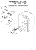 REFRIGERATOR LINER PARTS Diagram and Parts List for MBF2255KEQ11  Maytag Refrigerator