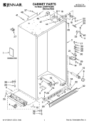 CABINET PARTS Diagram and Parts List for JS48PPFXDB00  Jenn-Air Refrigerator