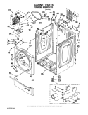 CABINET PARTS Diagram and Parts List for MDE25PDAYW0  Maytag Dryer