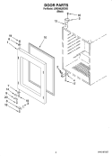 DOOR PARTS Diagram and Parts List for JUW248LBCX00  Jenn-Air Wine and Beverage Cooler