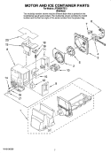 MOTOR AND ICE CONTAINER PARTS Diagram and Parts List for JFI2089ATS10  Jenn-Air Refrigerator