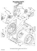 BULKHEAD PARTS, OPTIONAL PARTS (NOT INCLUDED) Diagram and Parts List for YMED5707TQ0  Maytag Dryer