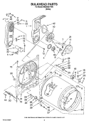 BULKHEAD PARTS Diagram and Parts List for MGD5921TW0  Maytag Dryer