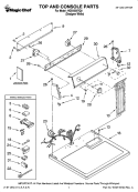 TOP AND CONSOLE PARTS Diagram and Parts List for HGD4300TQ0  Magic Chef Dryer