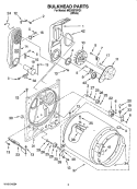 BULKHEAD PARTS Diagram and Parts List for MGD5570TQ1  Maytag Dryer
