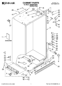 CABINET PARTS Diagram and Parts List for JS48SEDUDB00  Jenn-Air Refrigerator