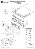 TOP AND CONSOLE PARTS Diagram and Parts List for MGDZ400TQ2  Maytag Dryer