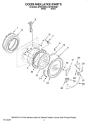DOOR AND LATCH PARTS Diagram and Parts List for MFW9700SQ1  Maytag Washer