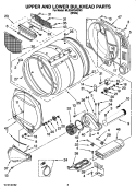 UPPER AND LOWER BULKHEAD PARTS, OPTIONAL PARTS (NOT INCLUDED) Diagram and Parts List for MLE24PDAZW0  Maytag Dryer