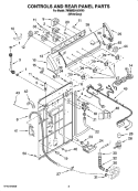 CONTROLS AND REAR PANEL PARTS Diagram and Parts List for 7MMMS0100VW0  Maytag Washer