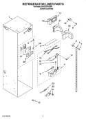 REFRIGERATOR LINER PARTS Diagram and Parts List for JS42CXFXDB00  Jenn-Air Refrigerator