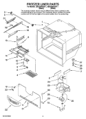 FREEZER LINER PARTS Diagram and Parts List for JBD2286KEB11  Jenn-Air Refrigerator