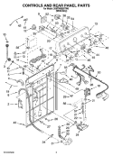 CONTROLS AND REAR PANEL PARTS Diagram and Parts List for 3UMTW5955TW0  Maytag Washer