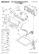 TOP AND CONSOLE PARTS Diagram and Parts List for 3RAED3005TQ0  Admiral Dryer