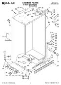 CABINET PARTS Diagram and Parts List for JS48CXDBDB00  Jenn-Air Refrigerator