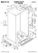 CABINET PARTS Diagram and Parts List for JS42SEFXDB00  Jenn-Air Refrigerator