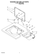 WASHER TOP AND LID PARTS Diagram and Parts List for 1DNET3205TQ0  Amana Washer Dryer Combo