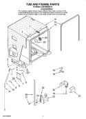 TUB AND FRAME PARTS Diagram and Parts List for CDB1500AWD10  Magic Chef Dishwasher