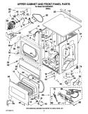 UPPER CABINET AND FRONT PANEL PARTS Diagram and Parts List for MLG24PDAGW1  Maytag Dryer