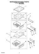 REFRIGERATOR SHELF PARTS Diagram and Parts List for JS42CXDBDB00  Jenn-Air Refrigerator