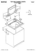 TOP AND CABINET PARTS Diagram and Parts List for MTW5640TQ2  Maytag Washer